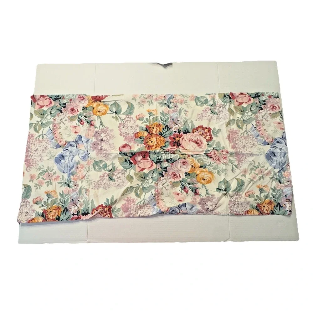 Vtg Ralph Lauren Allison Standard Pillowcase Cotton 18x30 White USA CottageCore